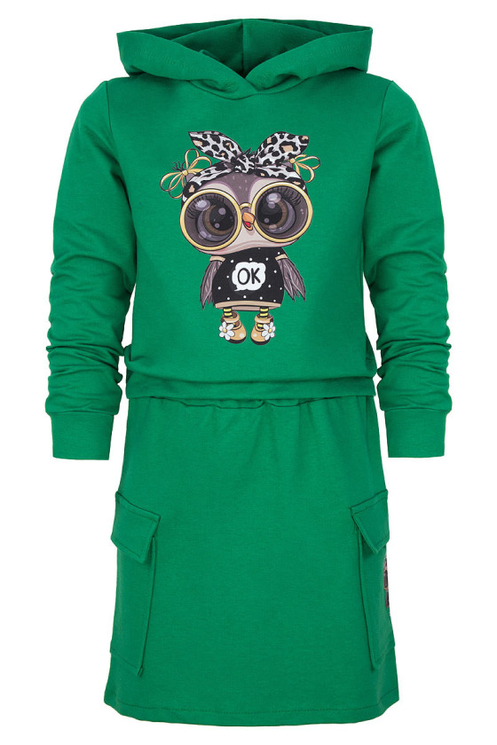 Komplet dres bawełniany dla dziewczynki jesienny do szkoły odzież dziecięca Sówka