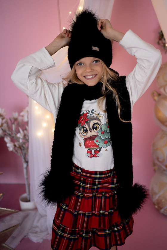 Bluzka świąteczna dla dziewczynki gwiazda boże narodzenie odzież dziecięca Sówka