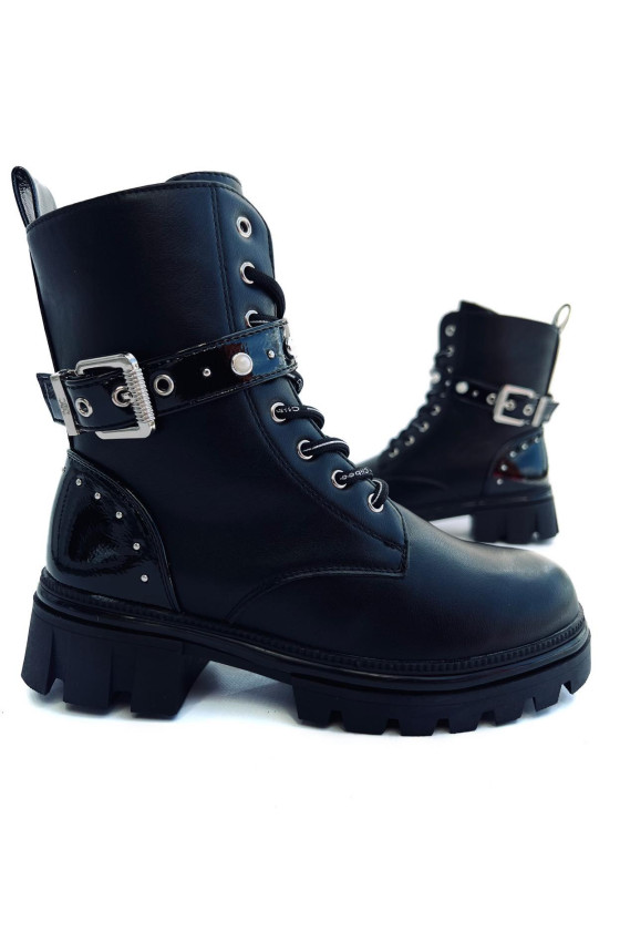 Botki czarne zimowe kozaki zimowe dla dziewczynki sówka odzież dziecięca