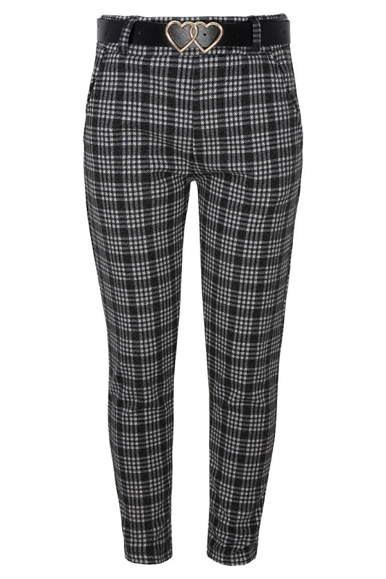 Spodnie pepitka ocieplane dla dziewczynki zimowe sówka odzież dziecięca