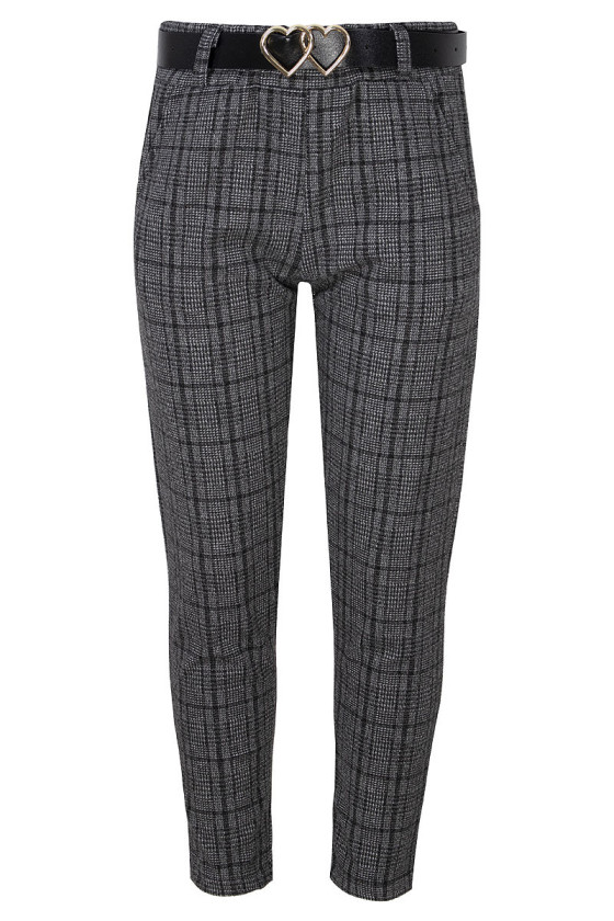 Spodnie pepitka ocieplane dla dziewczynki zimowe sówka odzież dziecięca