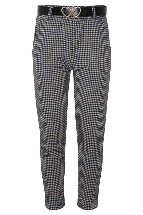 Spodnie pepitka ocieplane dla dziewczynki zimowe sówka odzież dziecięca