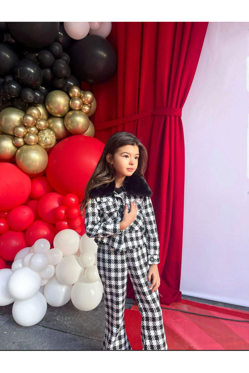 Komplet dla dziewczynki panterka  welurowy  bluza rozpinana na zamek  i spodnie dres jesień zima w Sówka