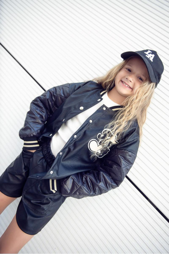 Bomberka dla dziewczynki ekoskórka kurtka bomberka i szorty  ❤️Sówka❤️