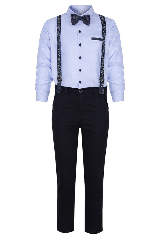 komplet dla chłopczyka koszula spodnie mucha odzież dziecięca sówka