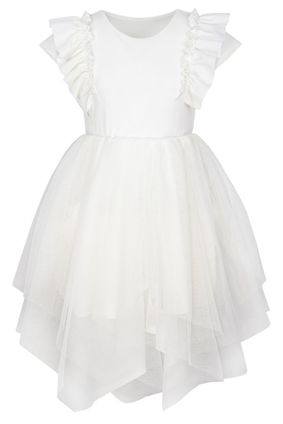 Sukienka biała dla dziewczynki sukienka komunia dla dziewczynki sukienka wizytowa dla dziewczynki odzież dziecięca Sówka