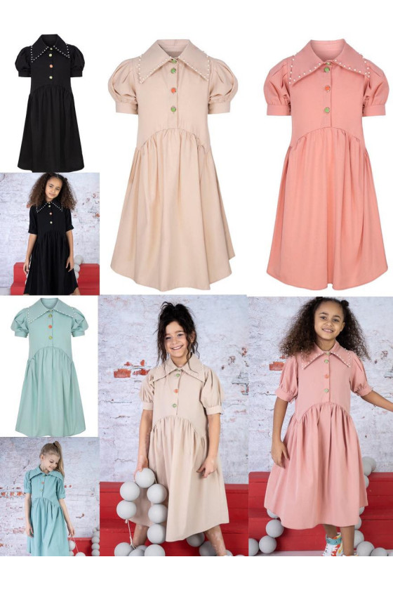 Sukienka bawełniana dla dziewczynki odzież dziecięca Sówka