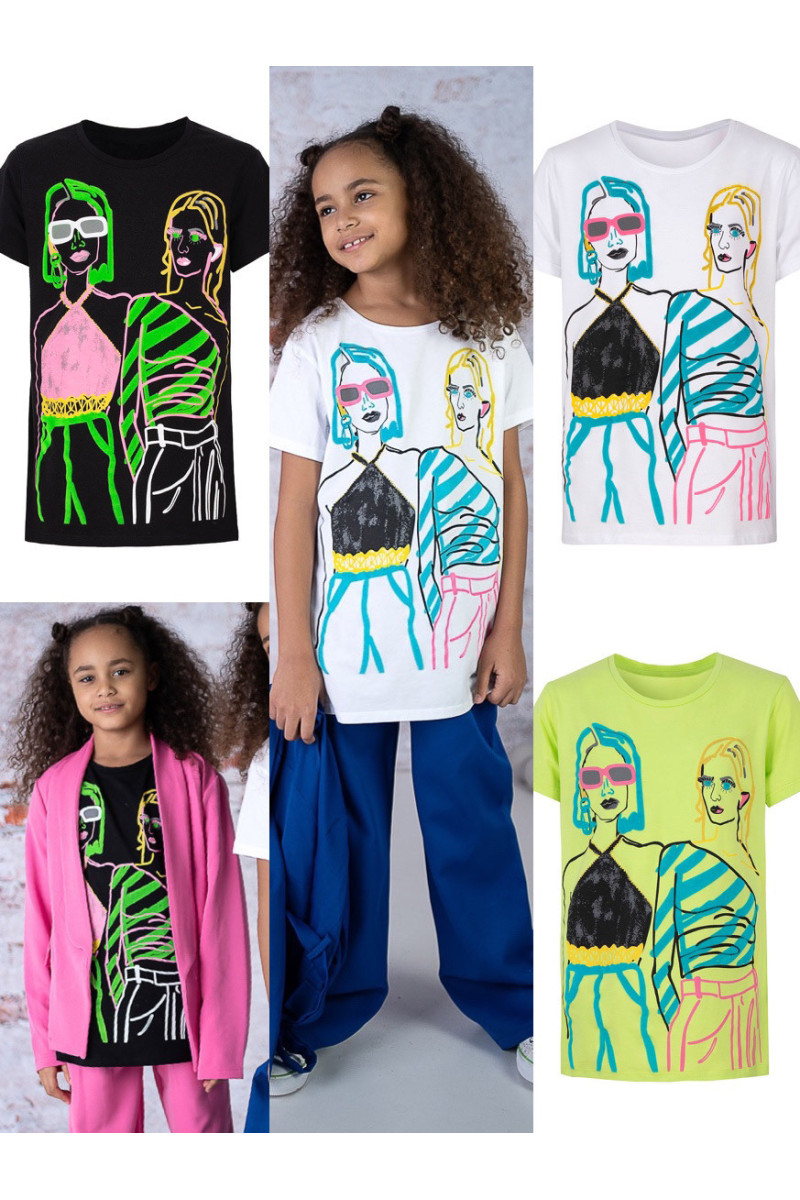 T-shirt bawełniany dla dziewczynki odzież dziecięca Sówka