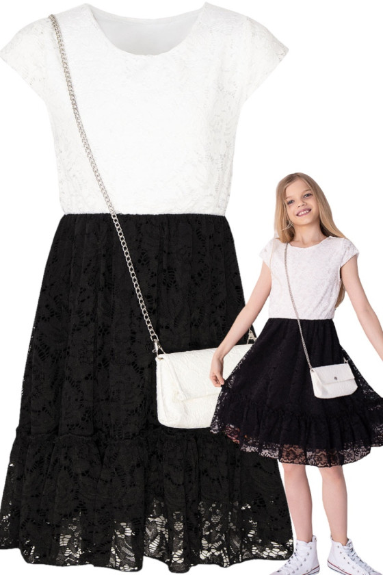 sukienka czarno biała zakończenie roku szkolnego sówka