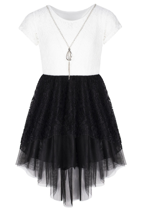 sukienka biało czarna dziewczęca