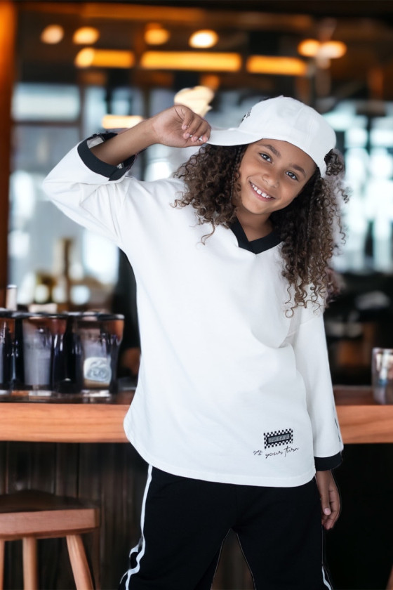 Bluza bawełniana czarna dla dziewczynki bluza do szkoły bluza bawełniana odzież dziecięca Sówka