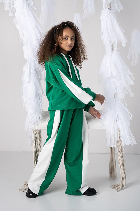 komplet dres zielony fiolet czarny bluza spodnie  odzież dziecięca Sówka