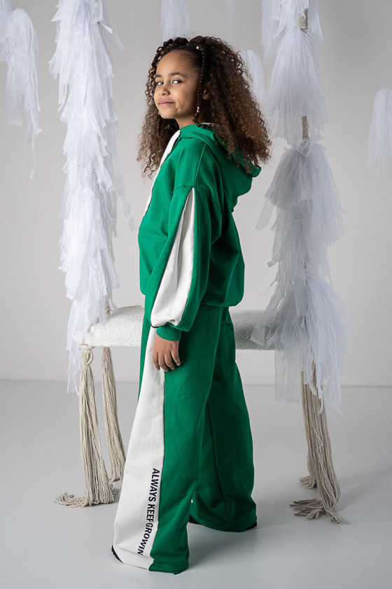 komplet dres zielony fiolet czarny bluza spodnie  odzież dziecięca Sówka