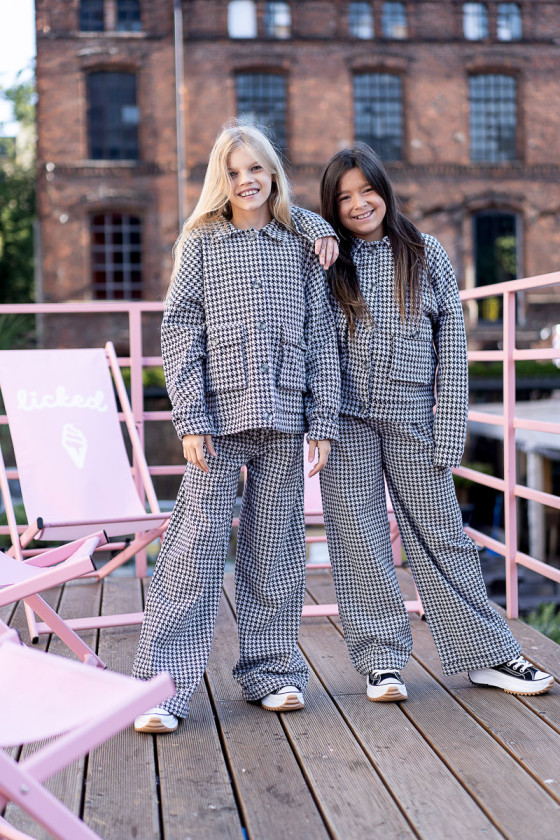 Koszula w pepitkę dla dziewczynki jesień zima odzież dziecięca Sówka