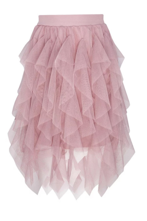 Sukienka kaskadowa dla dziewczynki tiul długość midi jesień zima odzież dziecięca Sówka