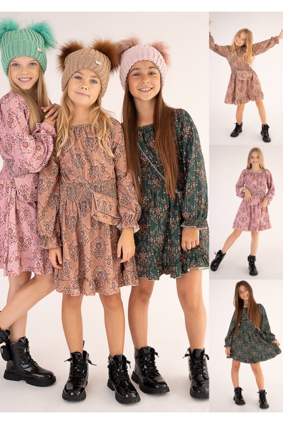Sukienka dla dziewczynki jesień zima odzież dziecięca Sówka