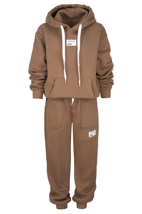 Komplet unisex brązowy jesień zima odzież dziecięca Sówka