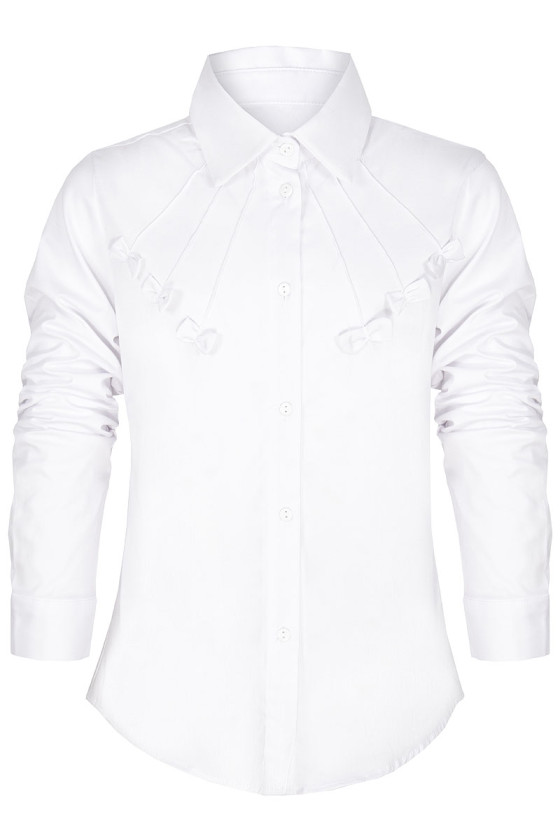 Biała elegancka wizytowa świąteczna koszula dla dziewczynki