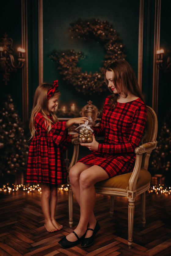 Sukienka Mama i Córka Krata Sukienka Mama i Córka Krata