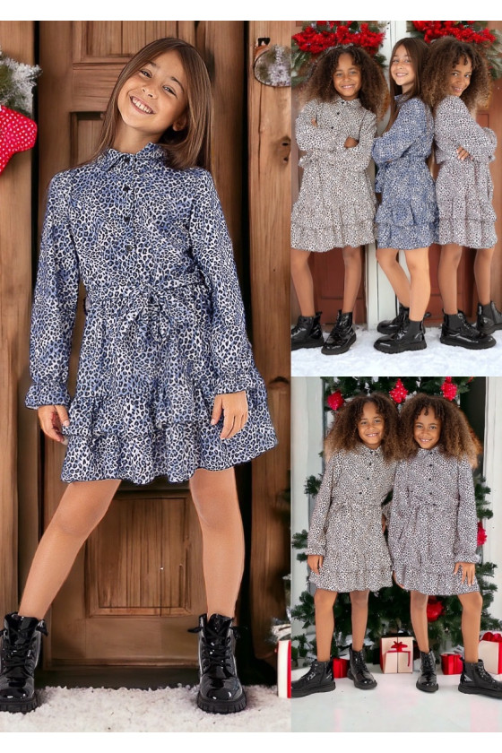 Sukienka panterka świąteczna dla dziewczyni odzież dziecięca sówka sklep