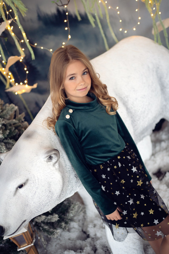 Sukienka świąteczna dla dziewczynki odzież dziecięca boże narodzenie gwiazdka świąteczna Sówka