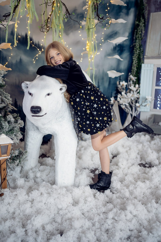 Sukienka świąteczna dla dziewczynki odzież dziecięca boże narodzenie gwiazdka świąteczna Sówka