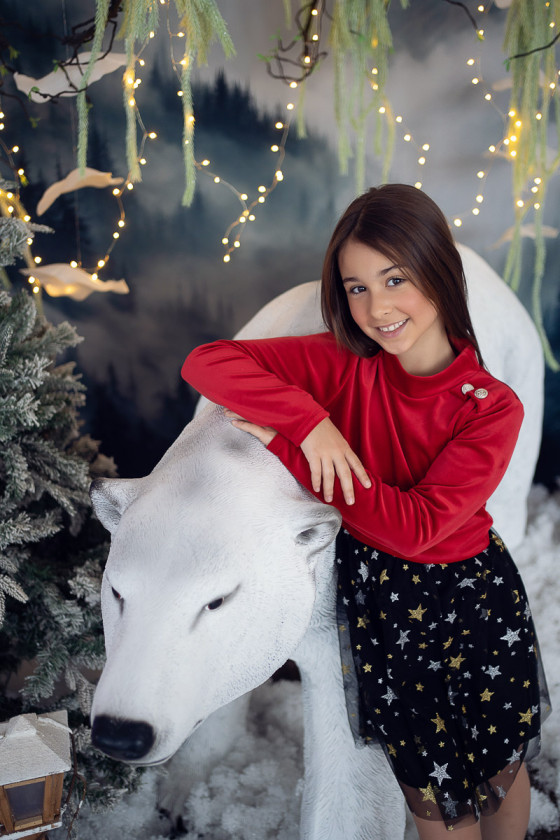 Sukienka świąteczna dla dziewczynki odzież dziecięca boże narodzenie gwiazdka świąteczna Sówka