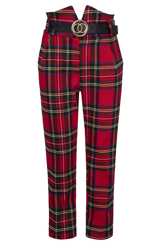 Spodnie pepitka ocieplane dla dziewczynki zimowe sówka odzież dziecięca