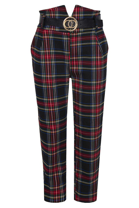 Spodnie pepitka ocieplane dla dziewczynki zimowe sówka odzież dziecięca