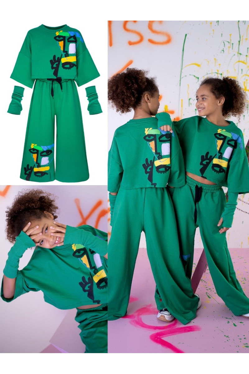 komplet bawełniany dla dziewczynki, spodnie szwedy oversize odzież dziecięca sówka sklep dla dzieci ubranka dziewczęce