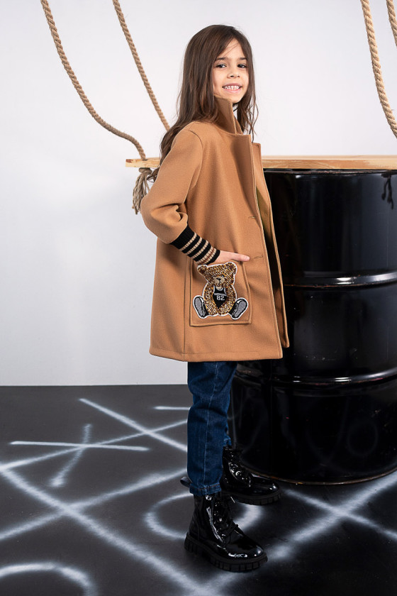 Płaszcz wiosenny dla dziewczynki płaszczyk dziewczęcy kurtka wiosenna odzież dziecięca Sówka