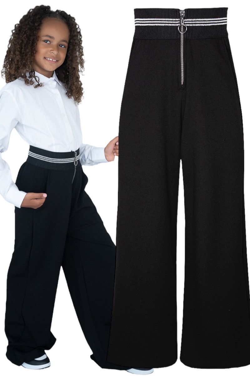 Spodnie czarne dla dziewczynki back to school odzież dziecięca sówka