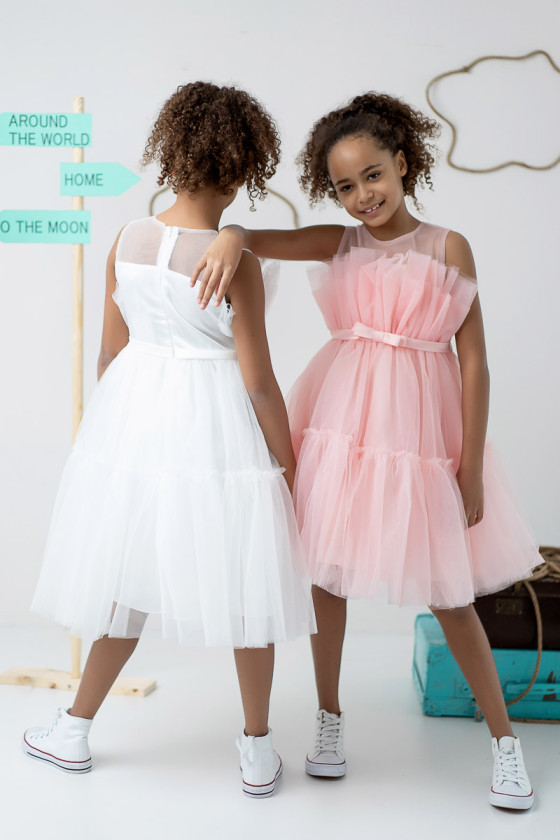 sukienka dla dziewczynki komunijna , weselna , balowa, wizytowa odzież dziecięca sówka