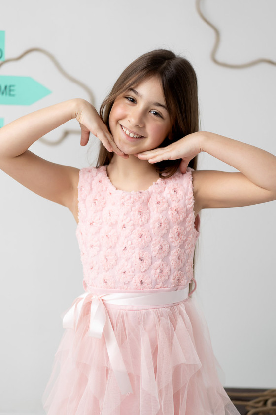 Sukienka komunijna sukienka balowa wizytowa sukienka pudrowa sukienka biała sówka odzież dziecięca