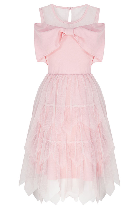 Sukienka na komunie, sukienka weselna, sukienka wizytowa sukienka biała sukienka pudrowa odzież dziecięca sówka