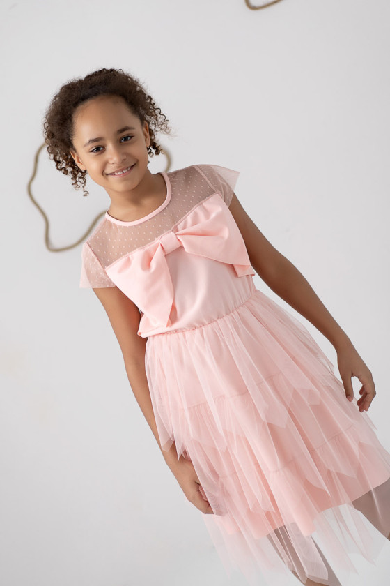 Sukienka komunijna sukienka balowa wizytowa sukienka pudrowa sukienka biała sówka odzież dziecięca