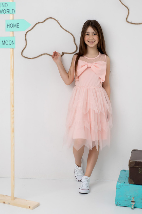 Sukienka na komunie, sukienka weselna, sukienka wizytowa sukienka biała sukienka pudrowa odzież dziecięca sówka