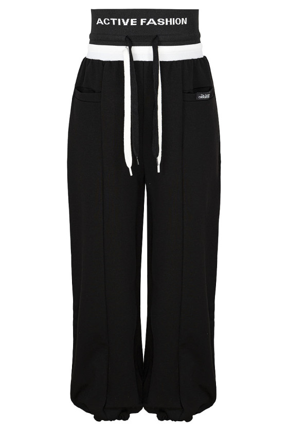 Spodnie dresowe bawełniane dla dziewczynki odzież dziecięca sówka