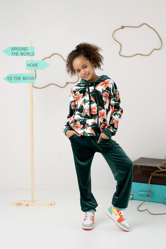 komplet welurowy dla dziewczynki dres welurowy odzież dziecięca sówka sklep