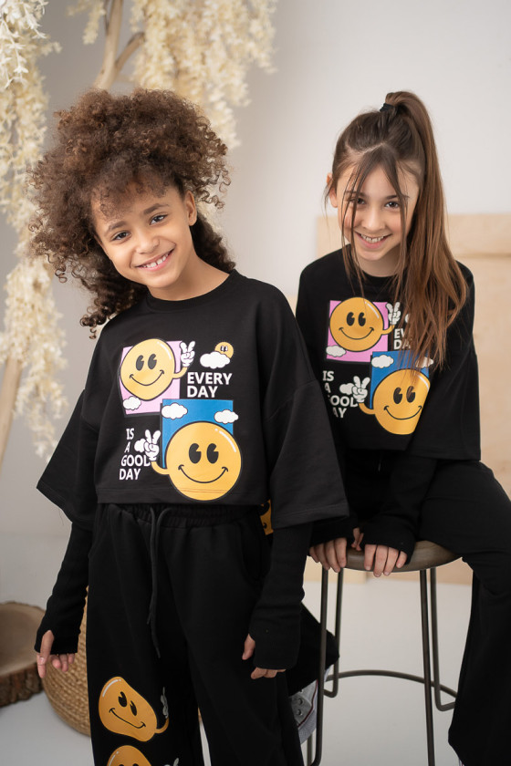 Komplet bawełniany dla dziewczynki over size