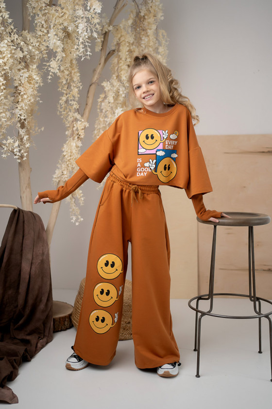 Komplet dla dziewczynki Every Day is Good Day brąz