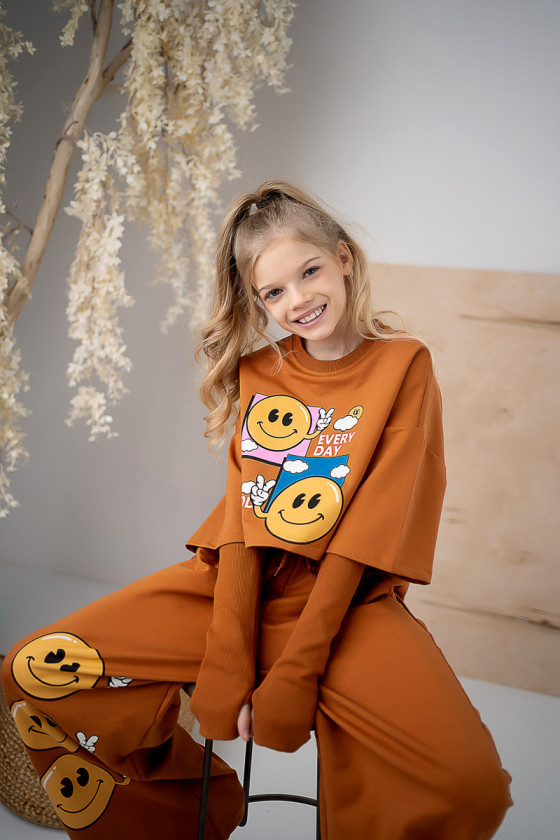 Komplet dla dziewczynki Every Day is Good Day brąz