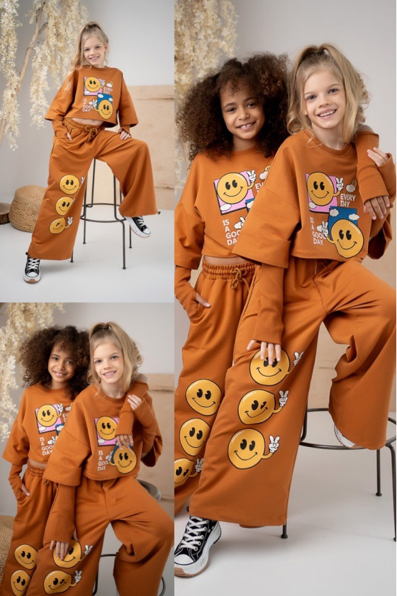 Komplet dla dziewczynki Every Day is Good Day brąz