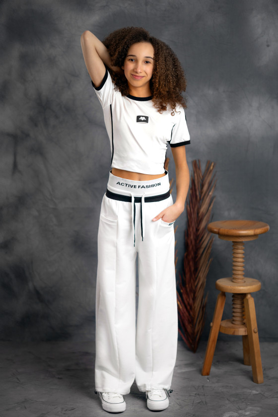 Spodnie bawełniane dla dziewczynki odzież dziecięca Sówka