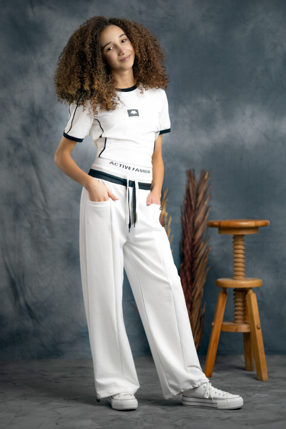 Spodnie dla dziewczynki Activ ecru