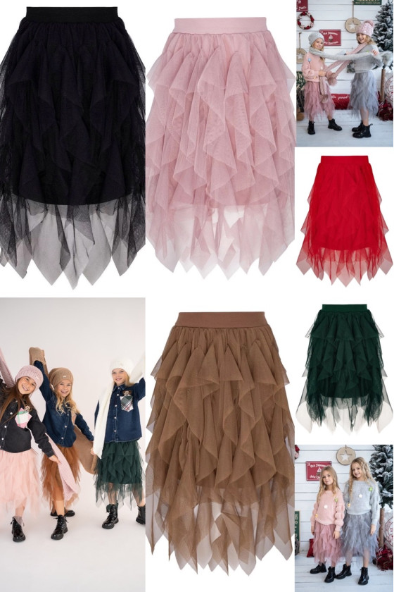 Spódnica kaskadowa dla dziewczynki tiulowa długosć midi odzież dziecieca Sówka Spódnica kaskadowa dla dziewczynki tiulowa długosć midi odzież dziecieca Sówka