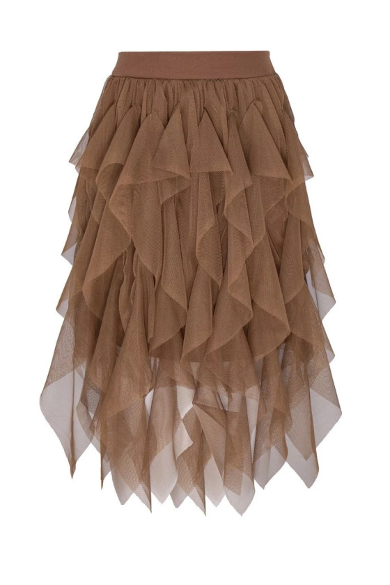 Sukienka kaskadowa dla dziewczynki tiul długość midi jesień zima odzież dziecięca Sówka Sukienka kaskadowa dla dziewczynki tiul długość midi jesień zima odzież dziecięca Sówka