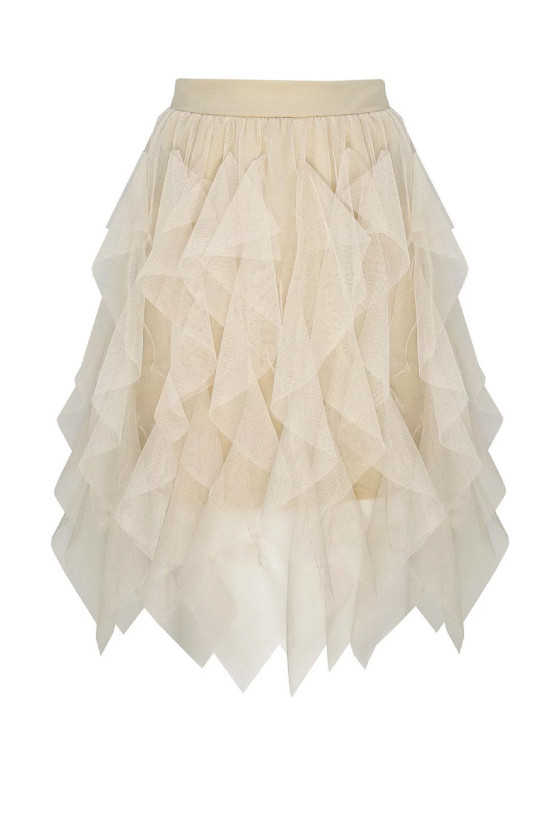 Sukienka kaskadowa dla dziewczynki tiul długość midi jesień zima odzież dziecięca Sówka Sukienka kaskadowa dla dziewczynki tiul długość midi jesień zima odzież dziecięca Sówka