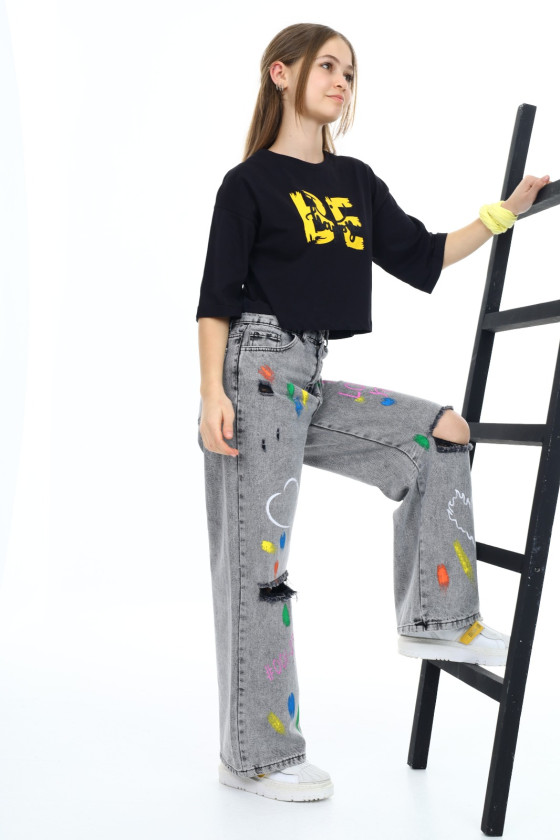 Spodnie jeansowe I LOVE YOU