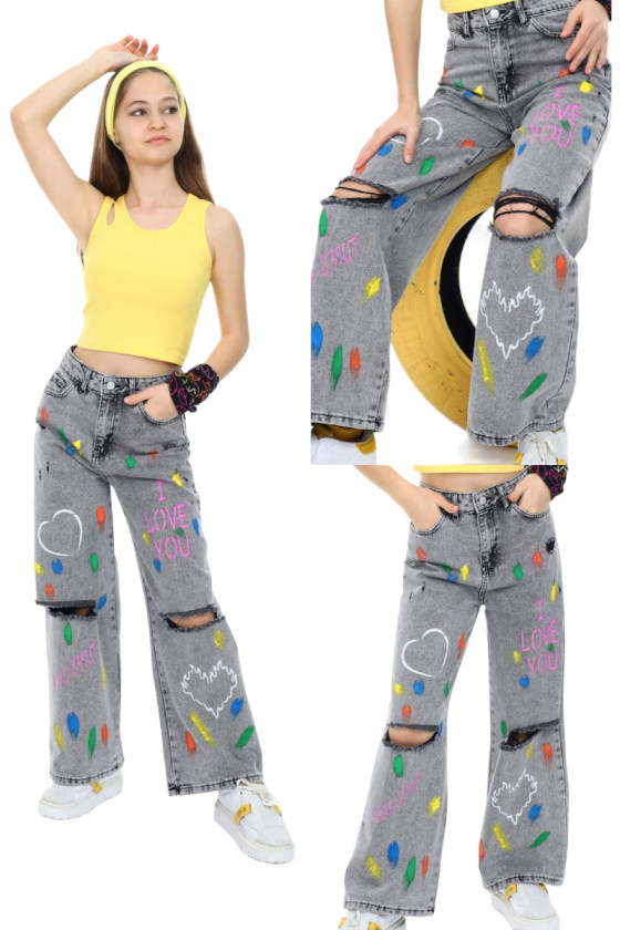 Spodnie jeansowe I LOVE YOU